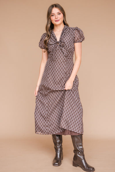 Carson Dress-Brown Plaid