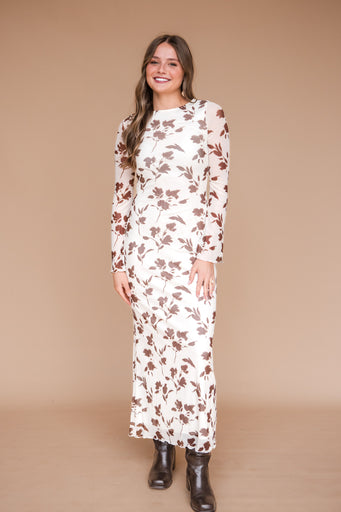 Sabrina Dress-Taupe Floral