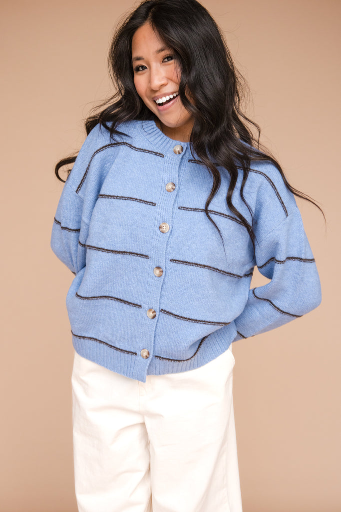 Lissa Cardigan-Dusty Blue