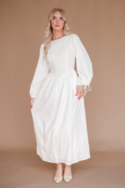 Addilyn Dress Long Sleeve-White