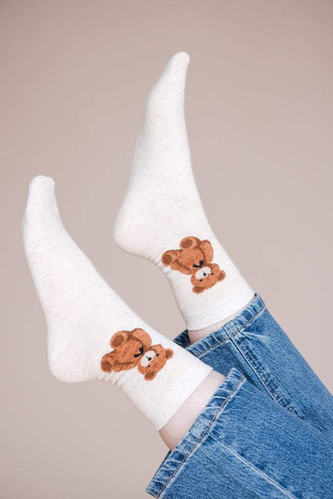 Teddy Socks-Beige
