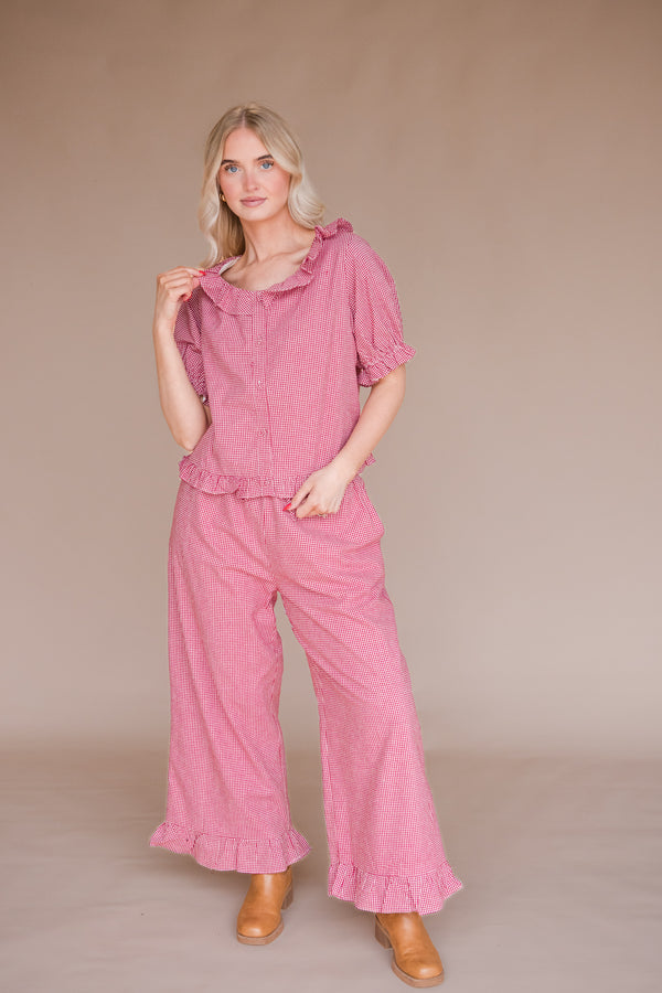 Sonnet Pants-Red Gingham