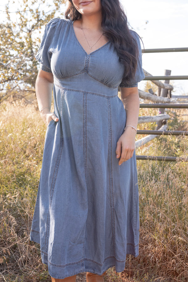Ellison Dress-Washed Denim