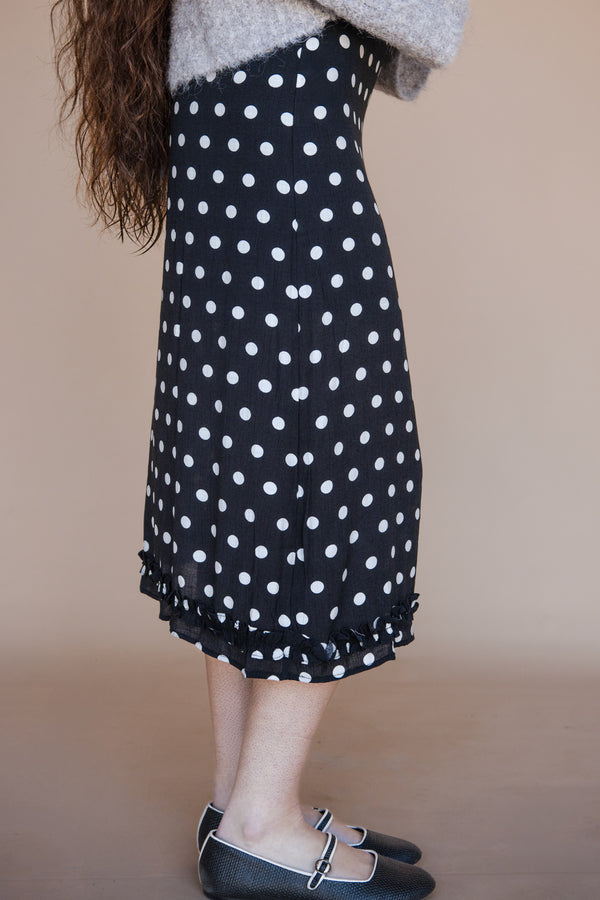 Monroe Skirt-Black Polka Dot