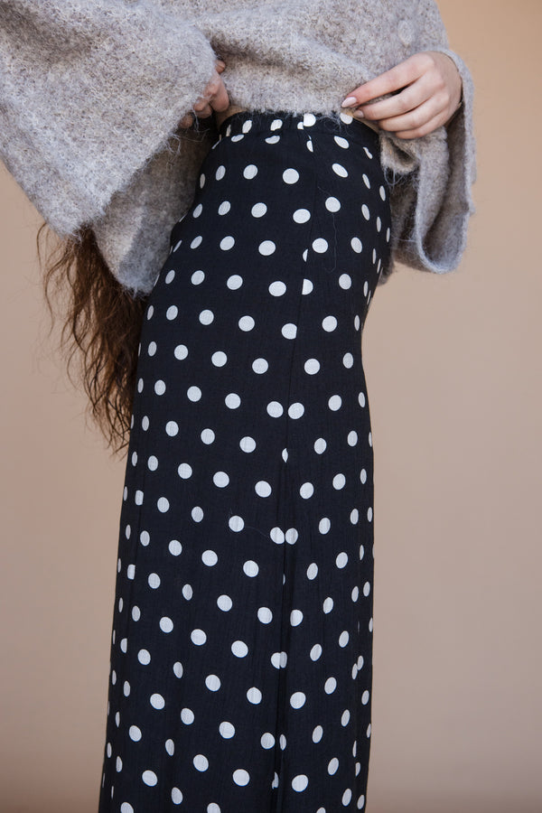 Monroe Skirt-Black Polka Dot