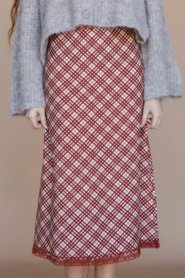 Stella Skirt-Brick Plaid