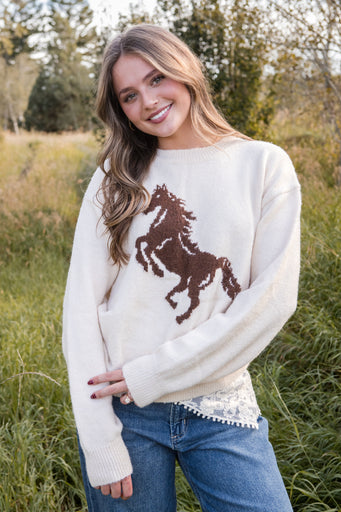 Saddle Up Sweater-Cream