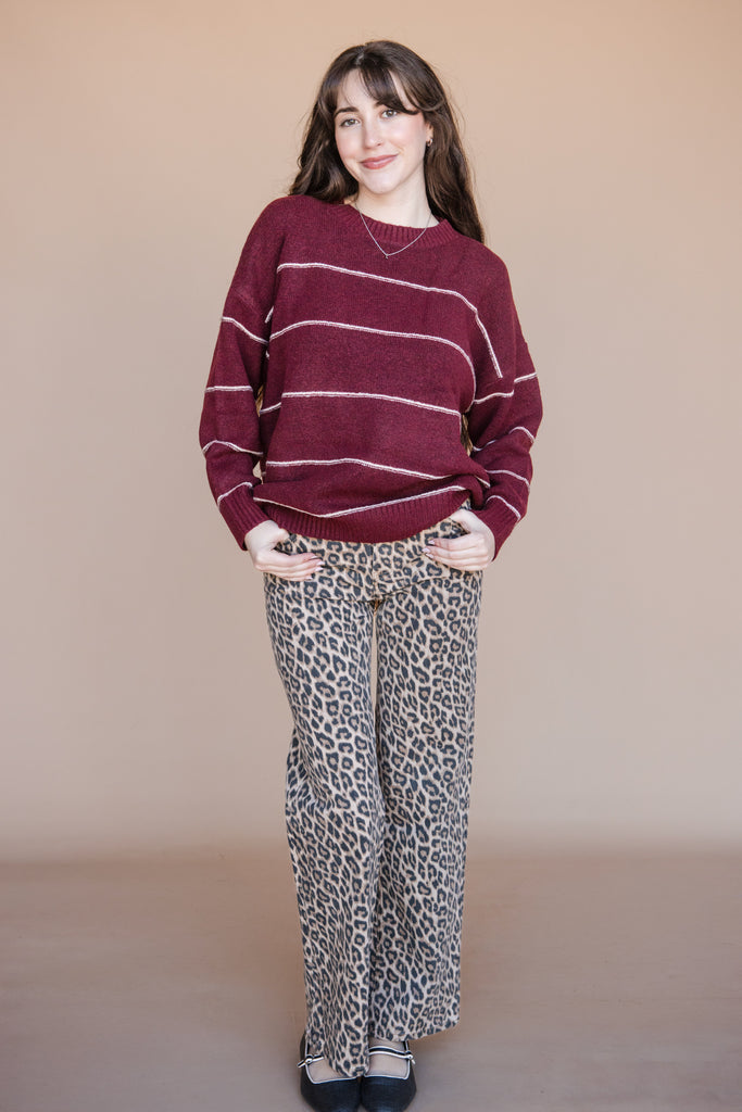 Trina Sweater-Maroon