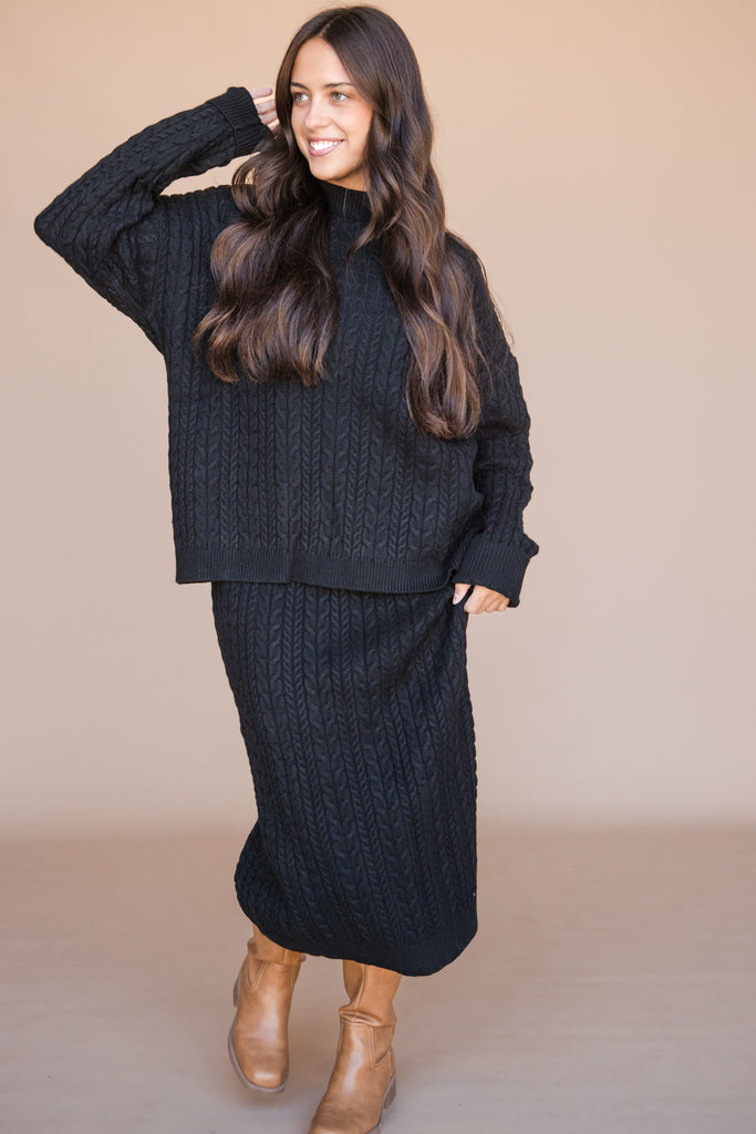 Viola Sweater Skirt-Black