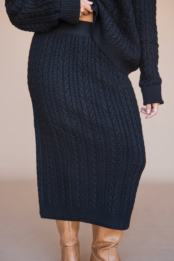 Viola Sweater Skirt-Black