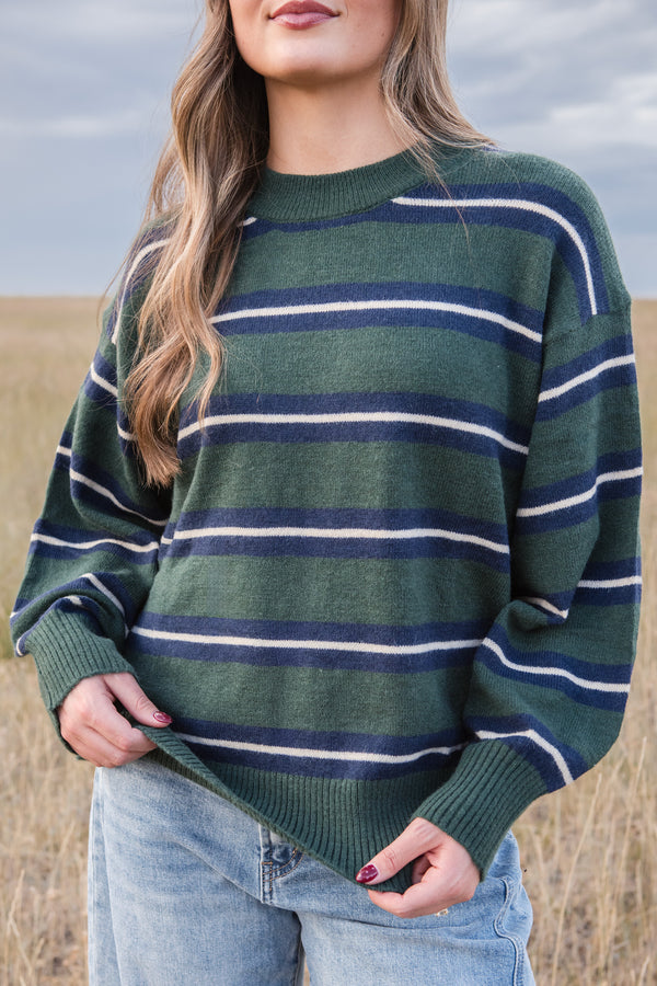 Lenny Sweater-Green/Navy
