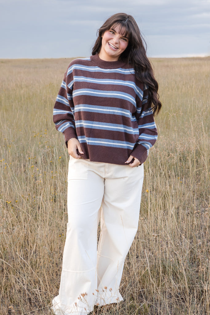 Lenny Sweater-Brown/Blue