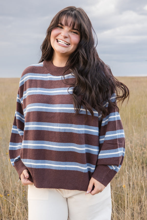 Lenny Sweater-Brown/Blue