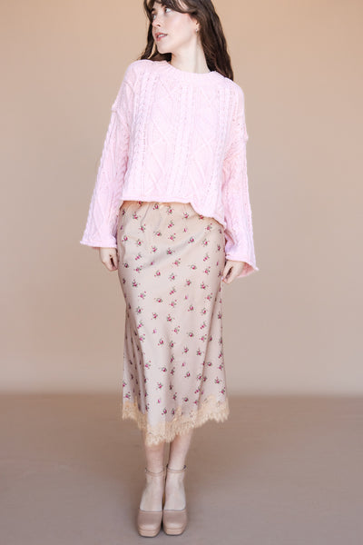 Tiffany Skirt-Taupe Floral