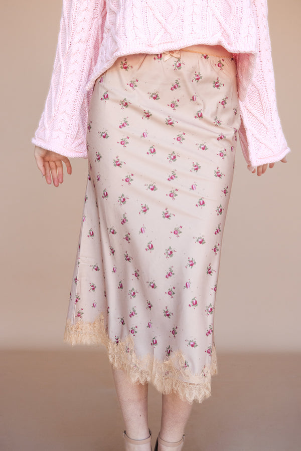 Tiffany Skirt-Taupe Floral