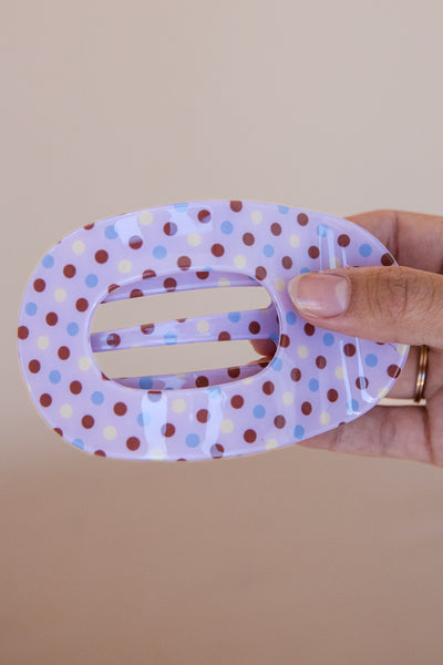 Lay Flat Claw Clip-Pink Polka Dot