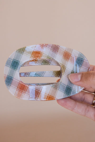 Lay Flat Claw Clip-Plaid Multi