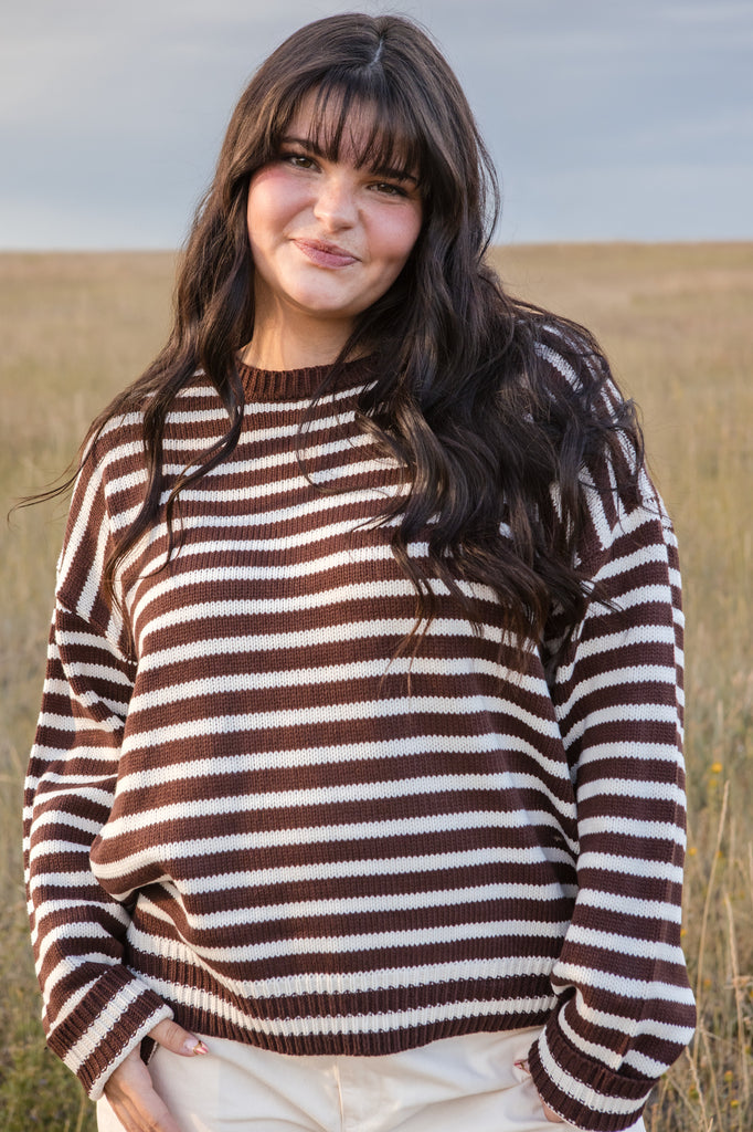 Deb Sweater-Brown/Ivory