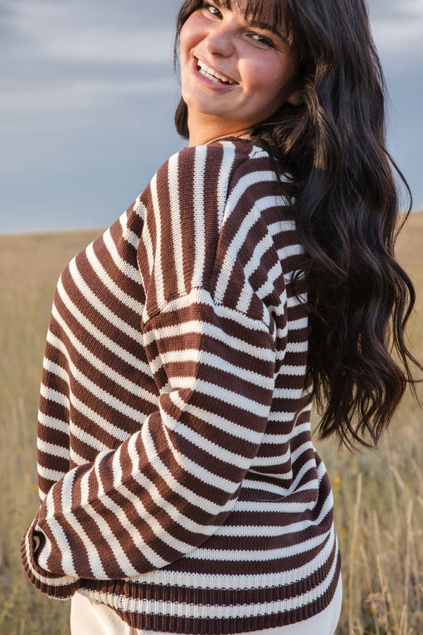 Deb Sweater-Brown/Ivory