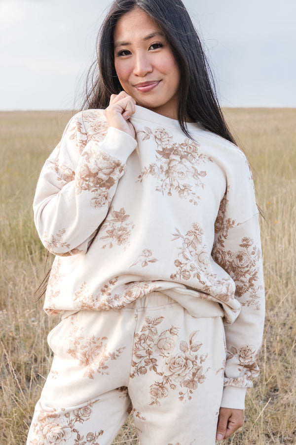 Ada Pullover-Khaki Floral