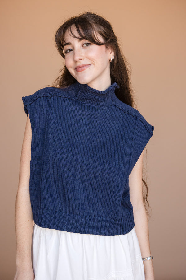 Amber Top-Navy