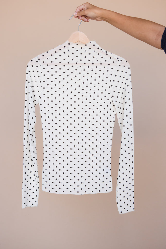 Jodi Top-Ivory Polka Dot