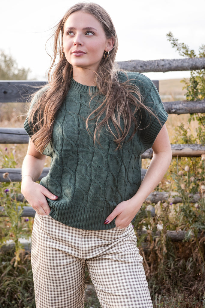 Jackie Top-Dark Green