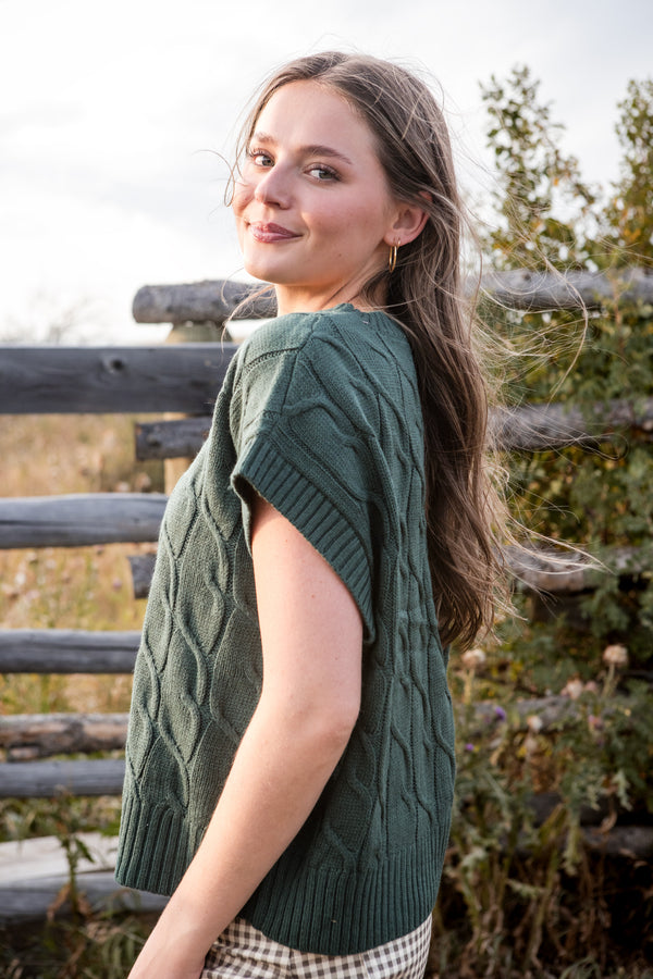 Jackie Top-Dark Green