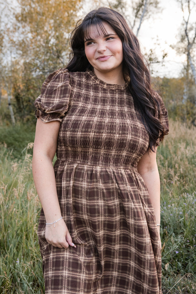 Harrison Dress-Brown Plaid – Love Olive Co