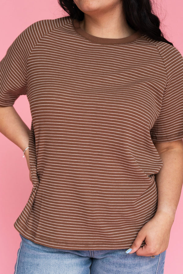 Chloe Tee-Brown Stripe