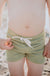 Boy's Euro Swim Shorts-Green Ribbed