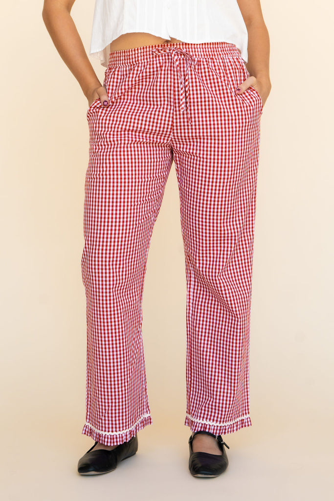 Gemma Pants-Red Gingham