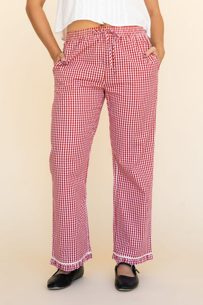 Gemma Pants-Red Gingham