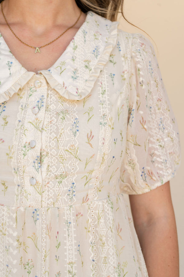 Delilah Dress-Cream Floral