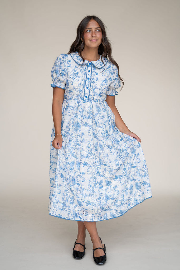 Colette Dress-Blue Floral