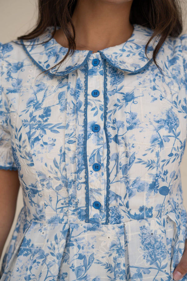 Colette Dress-Blue Floral