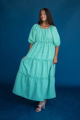 Valerie Dress-Green Gingham