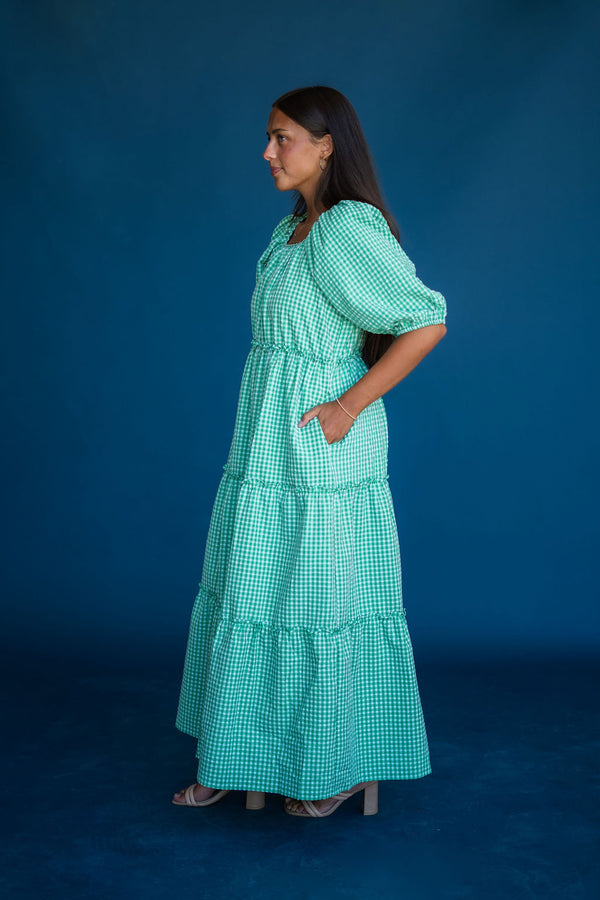 Valerie Dress-Green Gingham