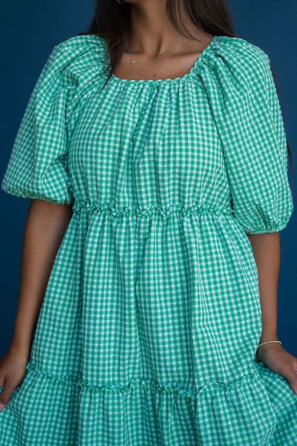 Valerie Dress-Green Gingham