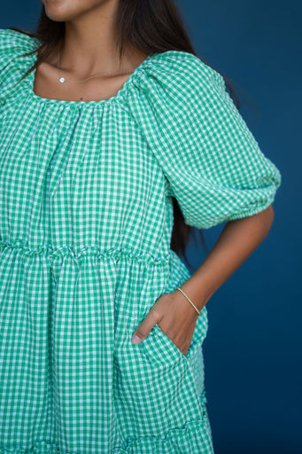 Valerie Dress-Green Gingham