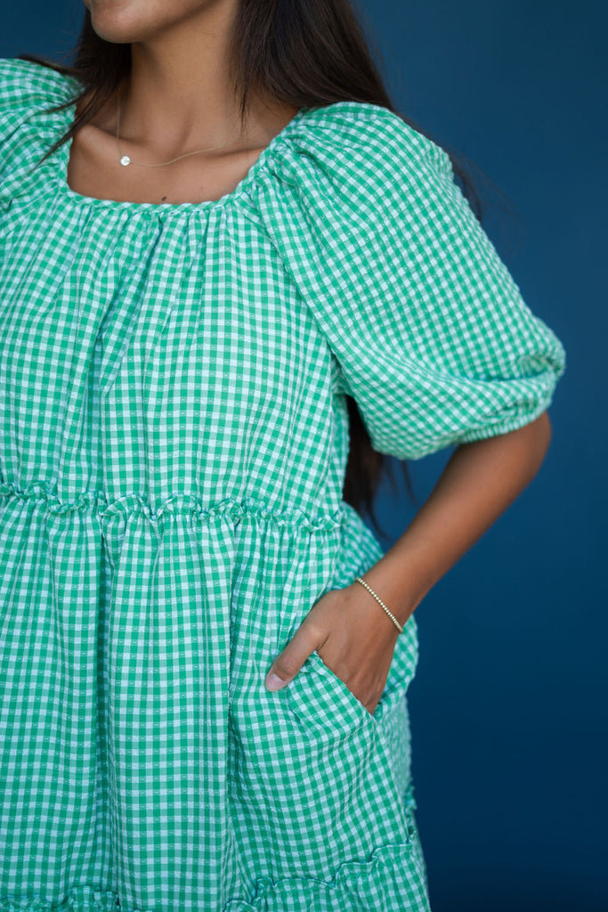 Valerie Dress-Green Gingham