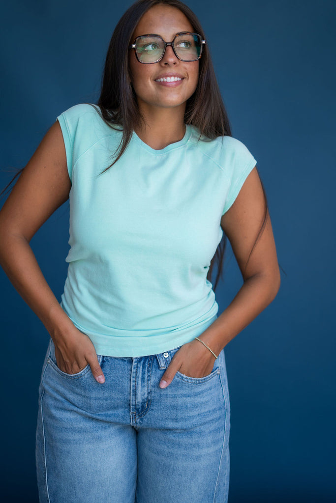 Frankie Top-Aqua