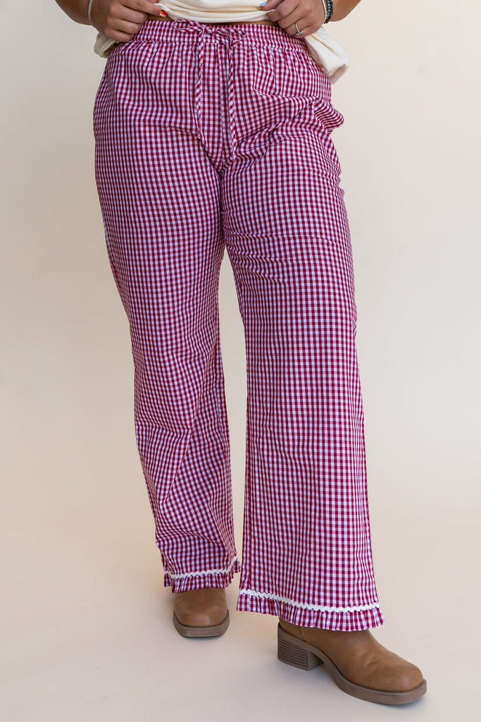 Gemma Pants-Red Gingham