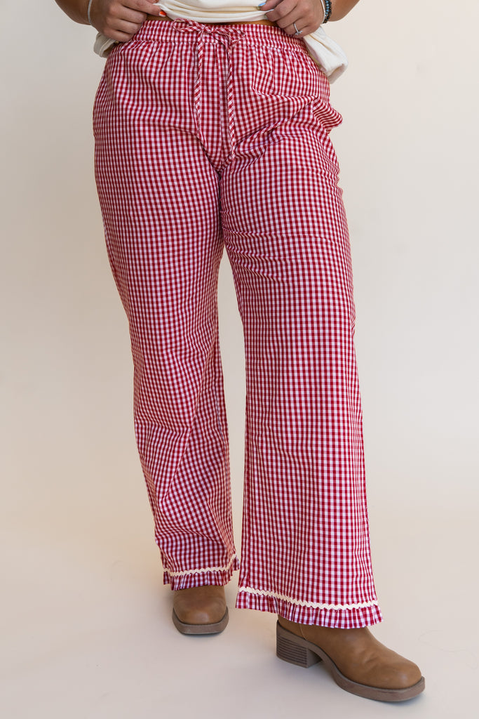 Gemma Pants-Red Gingham