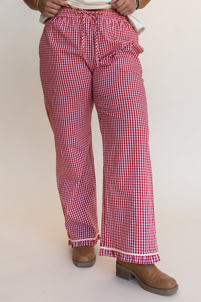 Gemma Pants-Red Gingham
