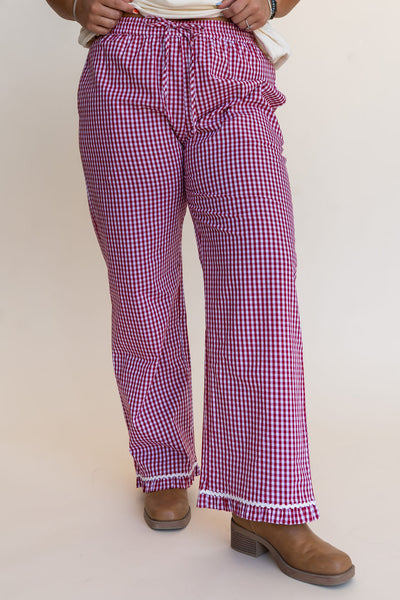 Gemma Pants-Red Gingham