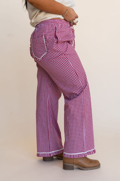 Gemma Pants-Red Gingham