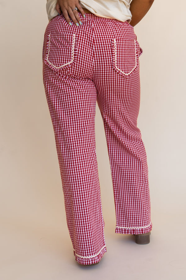 Gemma Pants-Red Gingham