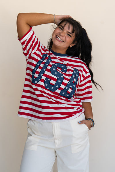 All American Tee-Red Stripe
