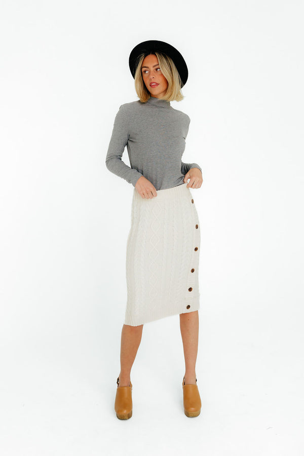 Eliana Sweater Skirt-Oatmeal